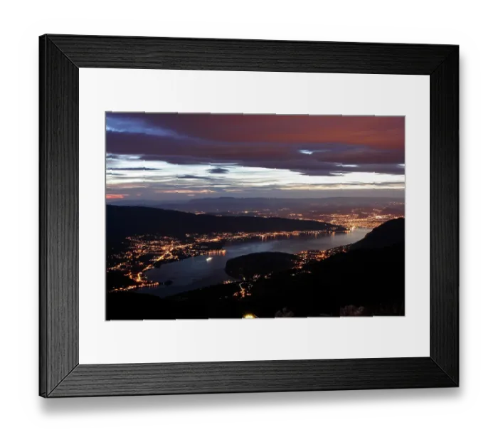 Framed Print : View of Lake Annecy from the Tournette mountains at night, Alps, Tournette, Bornes Mountains, Haute-Savoie, France. August, 2015 Framed Print : View of Lake Annecy from the Tournette mountains at night, Alps, Tournette, Bornes Mountains, Haute-Savoie, France. August, 2015