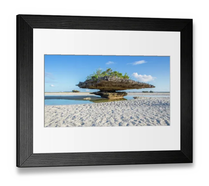 Framed Print : Small island of limestone on beach - the result of tidal erosion. Aldabra Atoll, Seychelles. November, 2017 Framed Print : Small island of limestone on beach - the result of tidal erosion. Aldabra Atoll, Seychelles. November, 2017