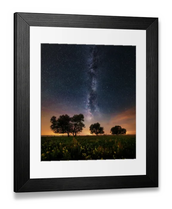 Framed Print : Milky way across the night sky above trees and fields, Biebrza National Park, Poland Framed Print : Milky way across the night sky above trees and fields, Biebrza National Park, Poland