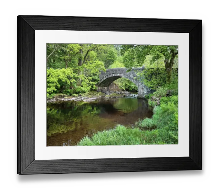 Framed Print : Stone bridge over River Stinchar, Carrick, Ayrshire, Scotland, UK. May, 2017