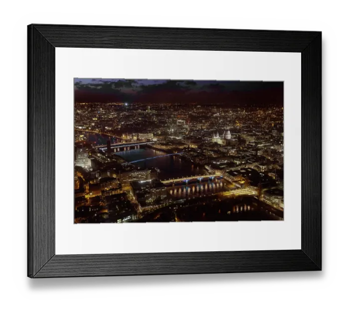 Framed Print : View over the western River Thames at twilight, from the viewing platform of the Shard tower at London Bridge, London, England, UK. October, 2014 Framed Print : View over the western River Thames at twilight, from the viewing platform of the Shard tower at London Bridge, London, England, UK. October, 2014