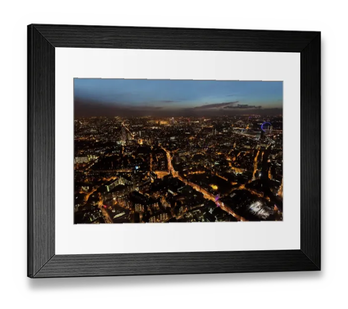 Framed Print : View over western London at twilight from the viewing platform of the Shard tower, London Bridge, London, England, UK. October, 2014