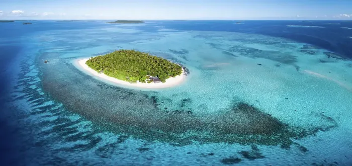 Framed Print : Aerial panorama of Mounu Island Resort in Vava'u, Tonga. September 2017 Framed Print : Aerial panorama of Mounu Island Resort in Vava'u, Tonga. September 2017