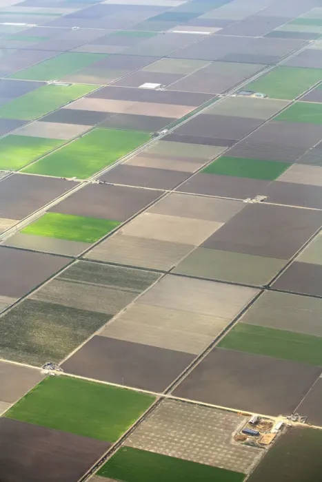 Framed Print : Aerial view of cultivated farmland in strips, Seville, Spain Framed Print : Aerial view of cultivated farmland in strips, Seville, Spain