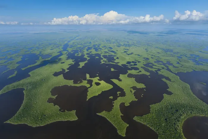 Framed Print : Aerial view of Everglades National Park, Florida, USA, February 2012 Framed Print : Aerial view of Everglades National Park, Florida, USA, February 2012