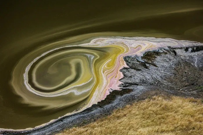 Framed Print : Aerial view of hypersaline soda lake, mineral formations sometimes generated by microorganisms, presence of large quantities of soda ash, Lake Magadi, Kenya. February, 2024 Framed Print : Aerial view of hypersaline soda lake, mineral formations sometimes generated by microorganisms, presence of large quantities of soda ash, Lake Magadi, Kenya. February, 2024