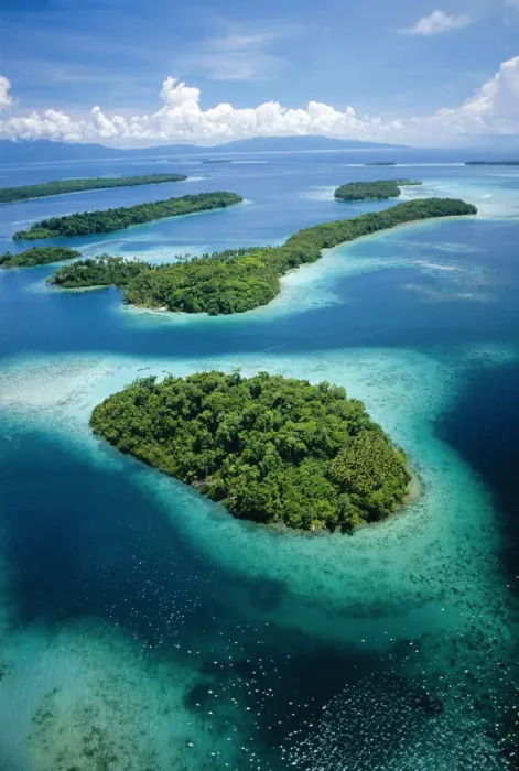 Framed Print : Aerial view of islands with fringing coral reefs, New Georgia, Solomon Islands, Pacific Framed Print : Aerial view of islands with fringing coral reefs, New Georgia, Solomon Islands, Pacific