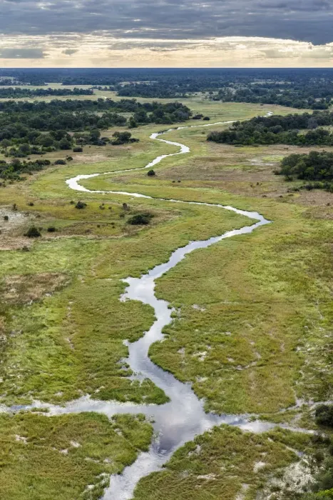 Framed Print : Aerial view of Khwai River, Okavango Delta, Botswana. April 2017 Framed Print : Aerial view of Khwai River, Okavango Delta, Botswana. April 2017