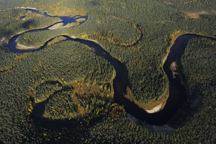 Framed Print : Aerial view of Kitkajoki River, Oulanka National Park, Finland, September 2008 Framed Print : Aerial view of Kitkajoki River, Oulanka National Park, Finland, September 2008
