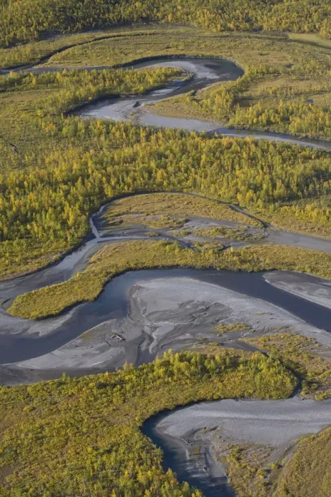 Framed Print : Aerial view of the Laitaure delta, Sarek National Park, Laponia World Heritage Site Framed Print : Aerial view of the Laitaure delta, Sarek National Park, Laponia World Heritage Site