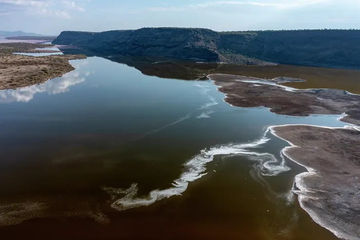 Framed Print : Aerial view of Lake Magadi, Rift Valley, Kenya. September, 2023 Framed Print : Aerial view of Lake Magadi, Rift Valley, Kenya. September, 2023