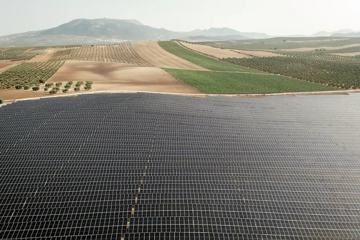 Framed Print : Aerial view of large solar power farm, Granada district, southern Spain. June, 2023 Framed Print : Aerial view of large solar power farm, Granada district, southern Spain. June, 2023
