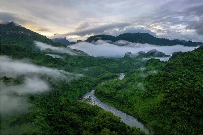 Framed Print : Aerial view of low morning clouds over mountains surrounding the Namosi River, Namosi Province, Viti Levu, Fiji. June, 2023 Framed Print : Aerial view of low morning clouds over mountains surrounding the Namosi River, Namosi Province, Viti Levu, Fiji. June, 2023