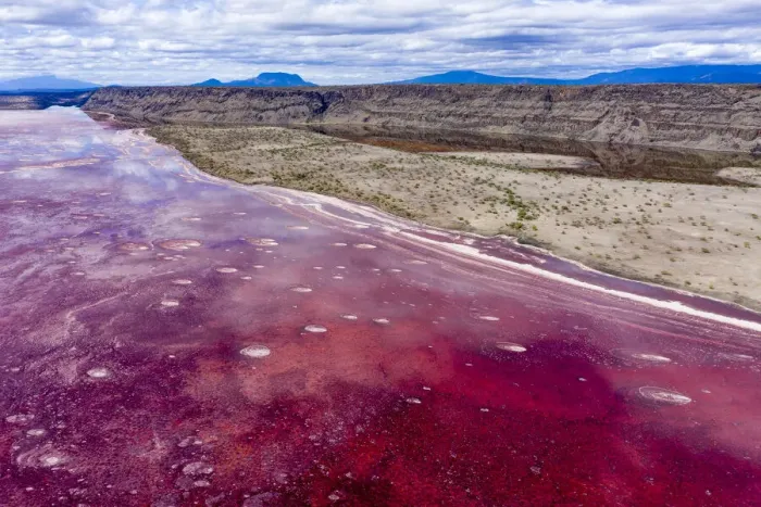 Framed Print : Aerial view of Red soda in Lake Magadi, Rift Valley, Kenya. October 2019 Framed Print : Aerial view of Red soda in Lake Magadi, Rift Valley, Kenya. October 2019