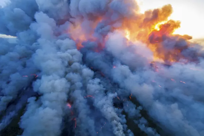 Framed Print : Aerial view of smoke in controlled burn, Everglades National Park, Florida. May 2011 Framed Print : Aerial view of smoke in controlled burn, Everglades National Park, Florida. May 2011