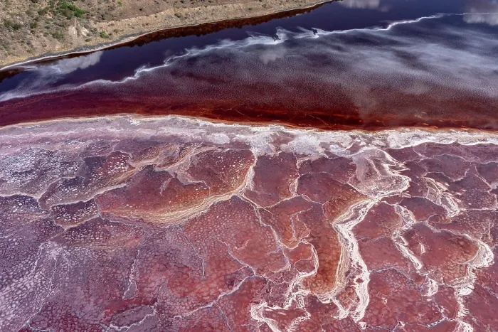 Framed Print : Aerial view of soda on surface of Lake Magadi, Rift Valley, Kenya. September, 2023 Framed Print : Aerial view of soda on surface of Lake Magadi, Rift Valley, Kenya. September, 2023