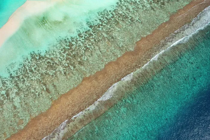 Framed Print : Aerial view of waves breaking on reef edge and sand bank, along South Ari Atoll, Maldives, Indian Ocean. February, 2020 Framed Print : Aerial view of waves breaking on reef edge and sand bank, along South Ari Atoll, Maldives, Indian Ocean. February, 2020