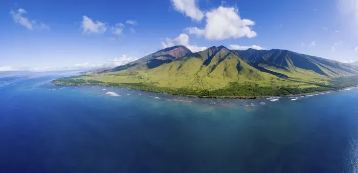 Framed Print : Aerial view of West Maui from above Oluwalu, Maui, Hawaii, October 2018 Framed Print : Aerial view of West Maui from above Oluwalu, Maui, Hawaii, October 2018