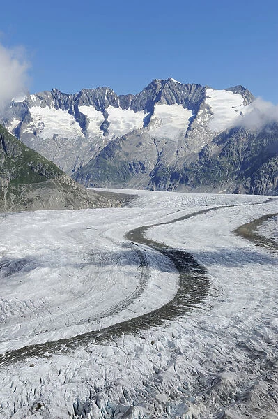 Aletsch Glacier, UNESCO World Heritage Site. Jungfrau-Aletsch-Bietschhorn, Goms, Valais