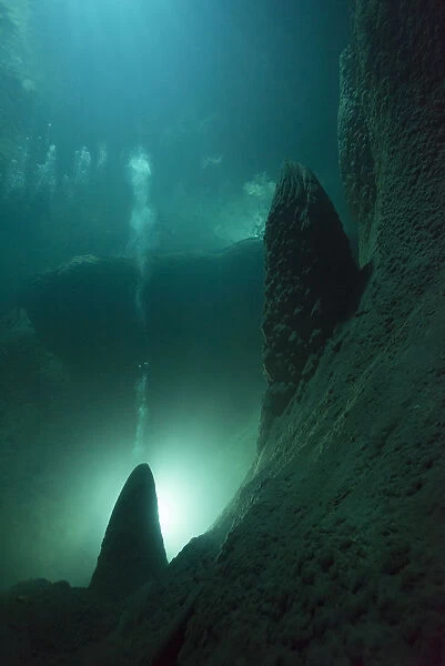Anhumas Abyss, a 72 meters deep cave, with underwater limestone cones up to 20 meters high