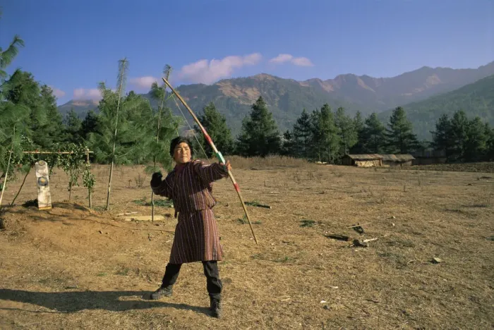 Framed Print : Archery competition, National Sport of Bhutan, Central Bhutan 2001