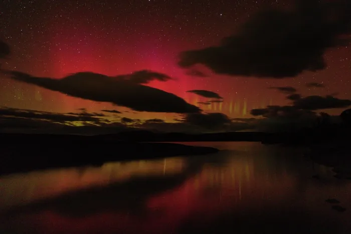 Framed Print : Aurora australis in the night sky, reflecting on Lake Tekapo, New Zealand's 'Night Sky Reserve', South Island, New Zealand. February, 2023 Framed Print : Aurora australis in the night sky, reflecting on Lake Tekapo, New Zealand's 'Night Sky Reserve', South Island, New Zealand. February, 2023