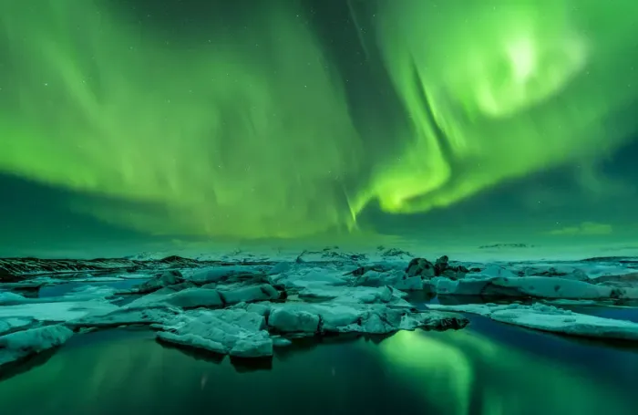 Framed Print : Aurora borealis, Jokulsarlon glacier lake, Iceland Framed Print : Aurora borealis, Jokulsarlon glacier lake, Iceland