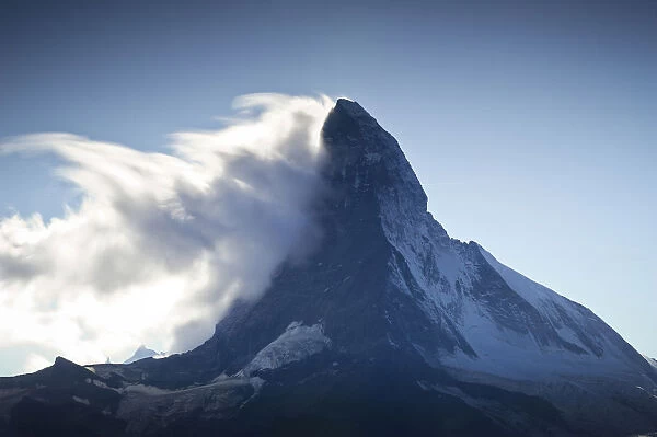 Banner cloud formation around the summit of the Matterhorn (4, 478m), Switzerland