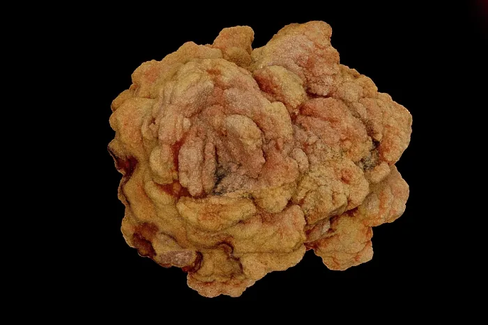 Framed Print : Barite rose, consisting of radial and rosette sprays of disc-shaped barite crystals (BaS04} that contain angular medium quartz sand (Si02)