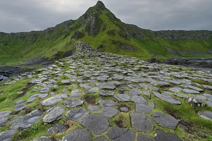 Framed Print : Basalt hexagonal rocks at the Giant's Causeway, UNESCO World Heritage Site, County Antrim, Northern Ireland, UK. June, 2022