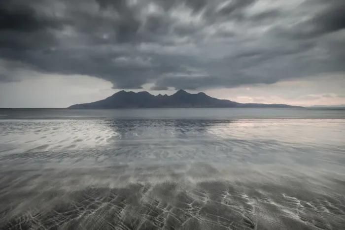Framed Print : Bay of Laig, Isle of Eigg towards Isle of Rum, Inner Hebrides, Scotland, UK, April 2014 Framed Print : Bay of Laig, Isle of Eigg towards Isle of Rum, Inner Hebrides, Scotland, UK, April 2014