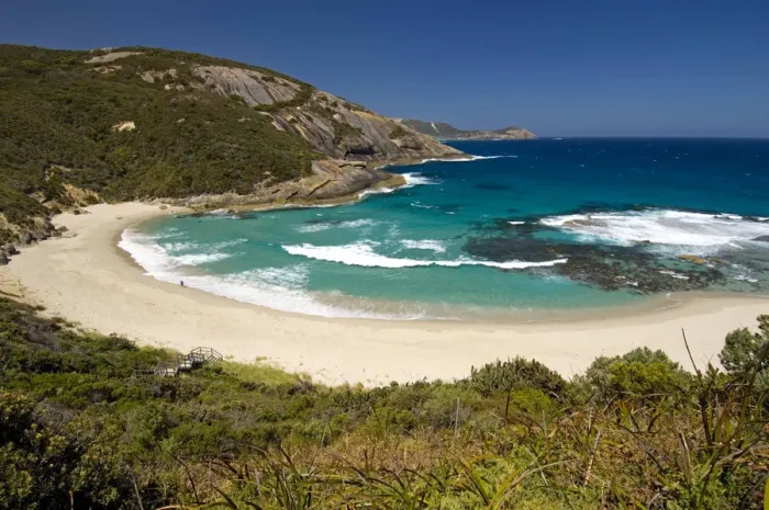 Framed Print : A beach at Isthmus Bay provides some good surf waves, Isthmus Bay, Torndirrup National Park Framed Print : A beach at Isthmus Bay provides some good surf waves, Isthmus Bay, Torndirrup National Park