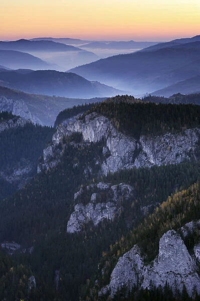 Bicaz Gorges at dawn, Cheile Bicazului-Hasmas National Park, Carpathian Mountains