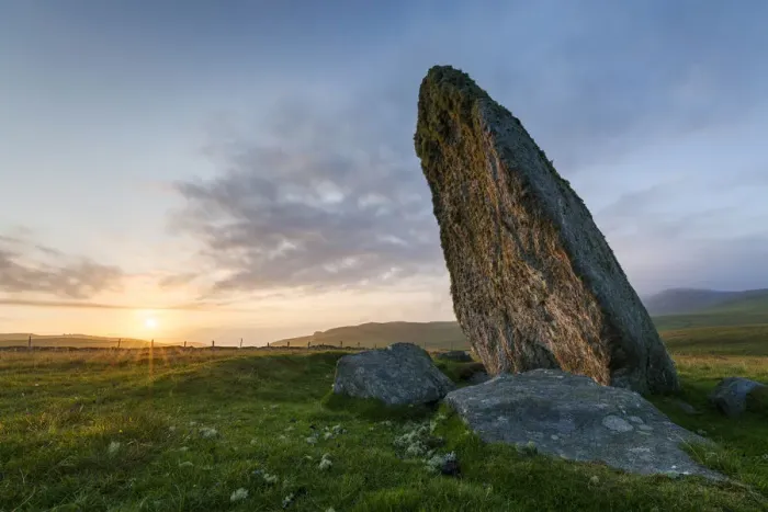 Framed Print : Borastubble standing stone, Shetland, Shetland Islands, Scotland, UK. August, 2014 Framed Print : Borastubble standing stone, Shetland, Shetland Islands, Scotland, UK. August, 2014