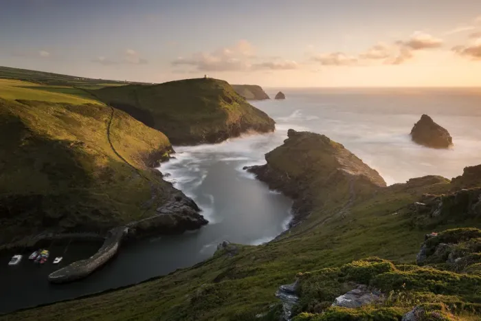Framed Print : Boscastle harbour, at dusk, Boscastle, Cornwall, UK. June 2015 Framed Print : Boscastle harbour, at dusk, Boscastle, Cornwall, UK. June 2015