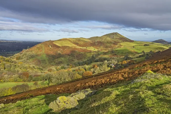 Framed Print : Caer Caradoc Hill viewed from Hope Bowdler Hill near Church Stretton Framed Print : Caer Caradoc Hill viewed from Hope Bowdler Hill near Church Stretton
