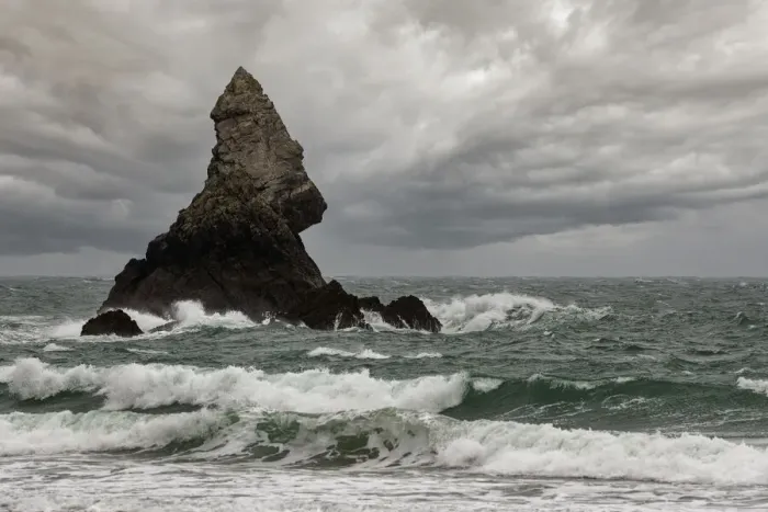 Framed Print : Church Rock, a sea stack made of Carboniferous limestone, Bosherton, Pembrokeshire, Wales, Atlantic Ocean, UK. October, 2021 Framed Print : Church Rock, a sea stack made of Carboniferous limestone, Bosherton, Pembrokeshire, Wales, Atlantic Ocean, UK. October, 2021
