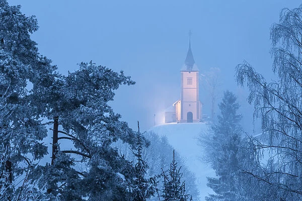 Church of St Primoz, Gorenjska, Slovenia, January January 2014