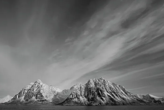 Framed Print : Clouds over coastal mountains, Svalbard, Norway, September 2009 Framed Print : Clouds over coastal mountains, Svalbard, Norway, September 2009