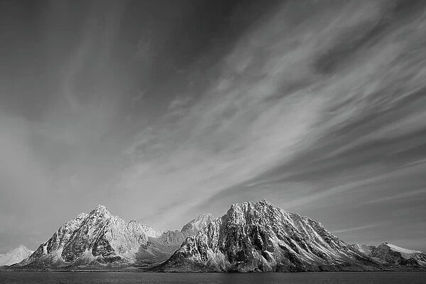 Clouds over coastal mountains, Svalbard, Norway, September 2009