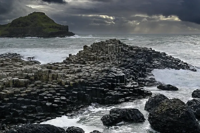 Framed Print : Coastal basalt landscape, Giant's Causeway, UNESCO World Heritage Site, County Antrim, Northern Ireland, UK. June, 2022 Framed Print : Coastal basalt landscape, Giant's Causeway, UNESCO World Heritage Site, County Antrim, Northern Ireland, UK. June, 2022