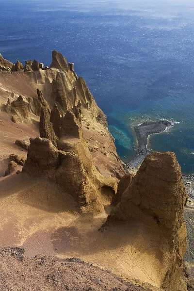 Coastal cliffs, Deserta Grande, Desertas Islands, Madeira, Madeira, Portugal, August 2009