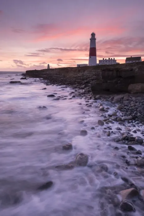 Framed Print : Coastline and Portland Bill Lighthouse at sunset. Isle of Portland, Dorset, England, UK. January 2016 Framed Print : Coastline and Portland Bill Lighthouse at sunset. Isle of Portland, Dorset, England, UK. January 2016