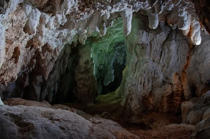 Framed Print : Concretion - stalagmite, stalactite and column in a cave, Savoie, Mont du Chat, France. May, 2020 Framed Print : Concretion - stalagmite, stalactite and column in a cave, Savoie, Mont du Chat, France. May, 2020