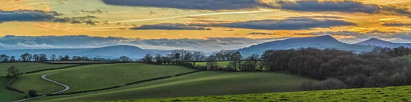 Countryside landscape, Monmouthshire, Wales, UK, April 2017