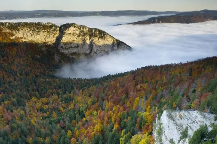 Framed Print : The Creux du Van cirque, an amphitheatre-like valley head shaped by glacial erosion Framed Print : The Creux du Van cirque, an amphitheatre-like valley head shaped by glacial erosion