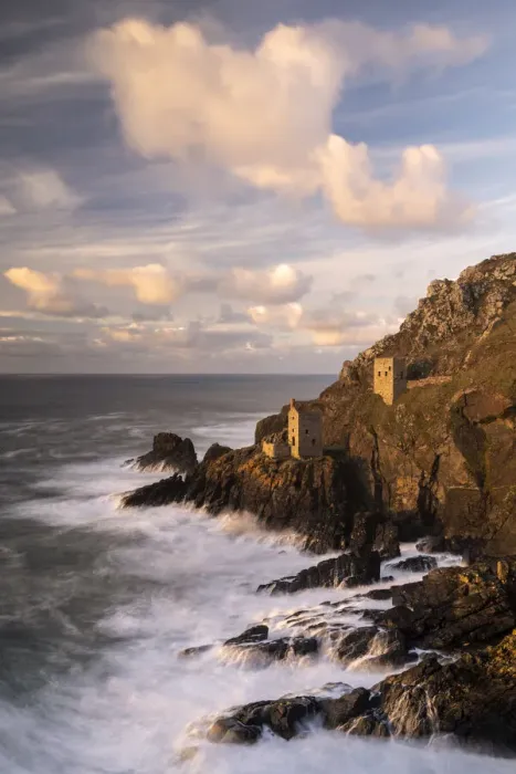 Framed Print : The Crowns Engine Houses at Botallack, high tide at sunset, West Cornwall, UK Framed Print : The Crowns Engine Houses at Botallack, high tide at sunset, West Cornwall, UK