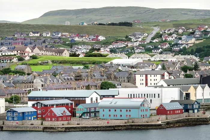 Framed Print : The docks, Lerwick from Bressay Isle, Shetland Islands, Scotland, UK. June, 2017 Framed Print : The docks, Lerwick from Bressay Isle, Shetland Islands, Scotland, UK. June, 2017