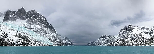 Drygalski Fjord, South Georgia. November. Digitally stitched panoramic image