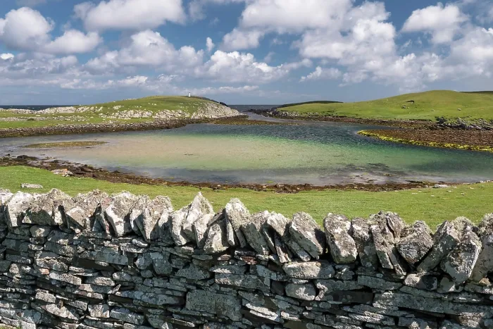 Framed Print : Drystone wall and East Pool, Island of Mousa, Shetland Islands, Scotland, UK. July, 2017 Framed Print : Drystone wall and East Pool, Island of Mousa, Shetland Islands, Scotland, UK. July, 2017